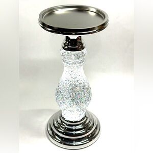 NEW Bath & Body Works Silver and Clear Decorative Candle Holder